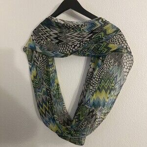 Black Blue Green Yellow Light Weight Scarf By Tickled Pink